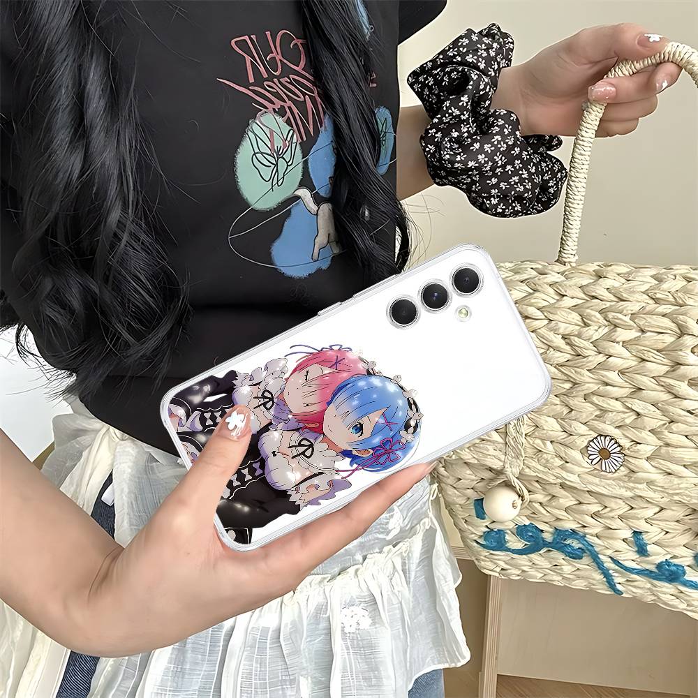 Anime RE ZERO Ram Rem Phone Case For Samsung Galaxy S21 S22 S23 S24 S25ULTRA FE Ultra Plus5G A52S Transparent Cover