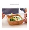 Japanese Style Solid Wood Square Salad Bowl - Simple Wooden Tableware Dish