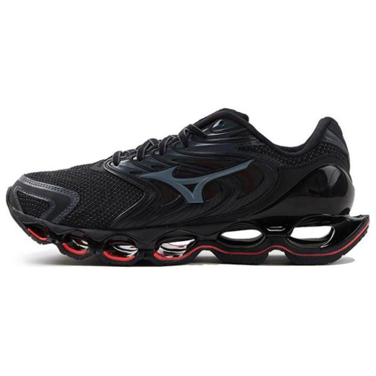 Mizuno Prophecy 12 Comfortable Stylish Shock Absorbing Non-Slip Wear-Resistant Breathable Low-Top Running Shoes Men sneaker Black Gray Red J1GC234902