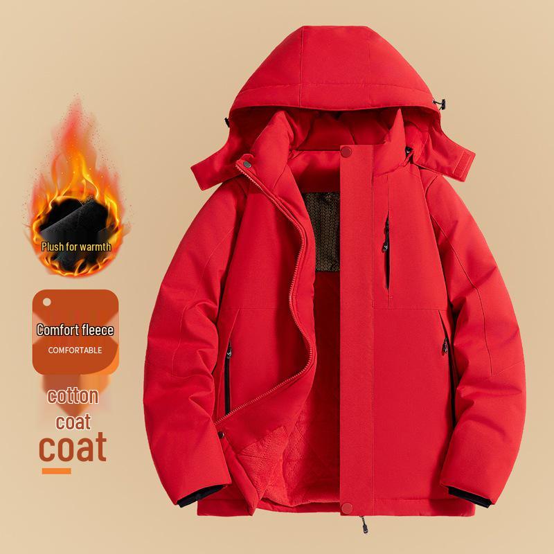 

Унисекс Зимняя Бархатная Теплая Хлопковая Куртка: Повседневная, ветрозащитная куртка для занятий спортом на открытом воздухе M