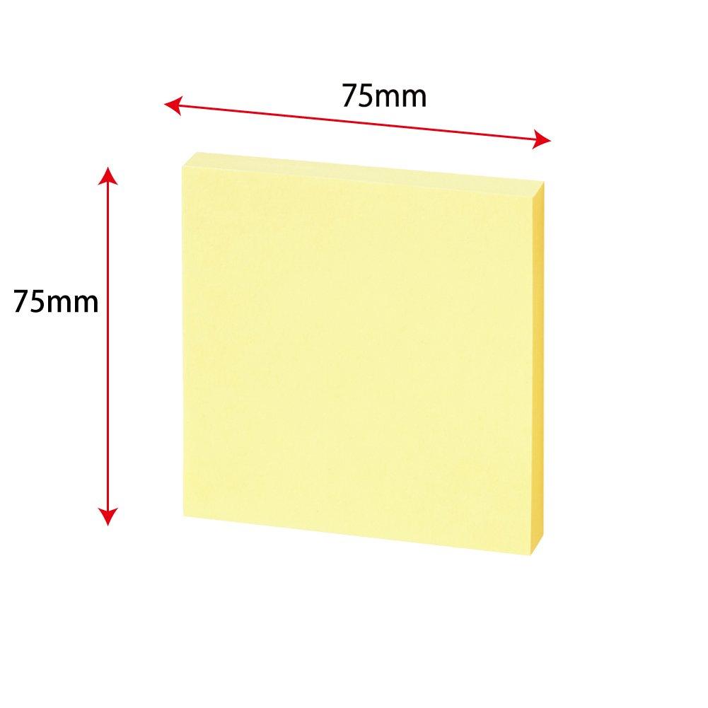 Kokuyo Super Economy Sticky Notes Square 75mm x 75mm 100 Sheets 10 Books 4-Color Mix K2-ME-7575