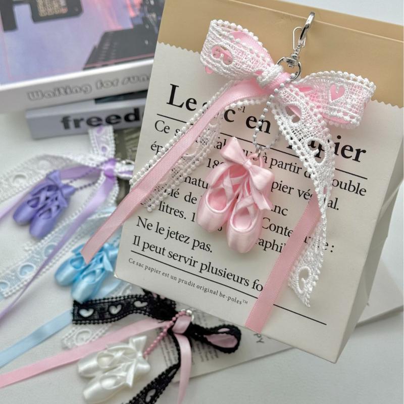 Ballet Shoes Keychain Cute Fashion Hanging Ornament 1Pcs Lightweight Keyring Pendant for Luggage Tag Decor Ballet Class Reward Gift