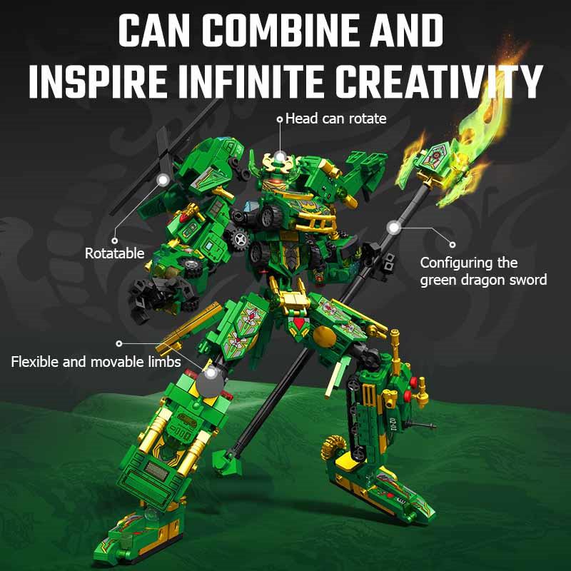Non-Toxic Sembo 963Pcs 8In1 Guan Yu Transforming Mecha Robot Building Blocks Moc Fighter Aircraft Tank Vehicle Models Kids Toys Children Gifts