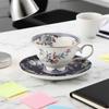 Tea Cup with Saucer, 180ml Unique Novelty Latte Set, Ceramic Coffee Mug for Cafe