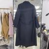 Autumn and winter women's double-sided woolen coat, long over-the-knee woolen coat, high-end lace-up