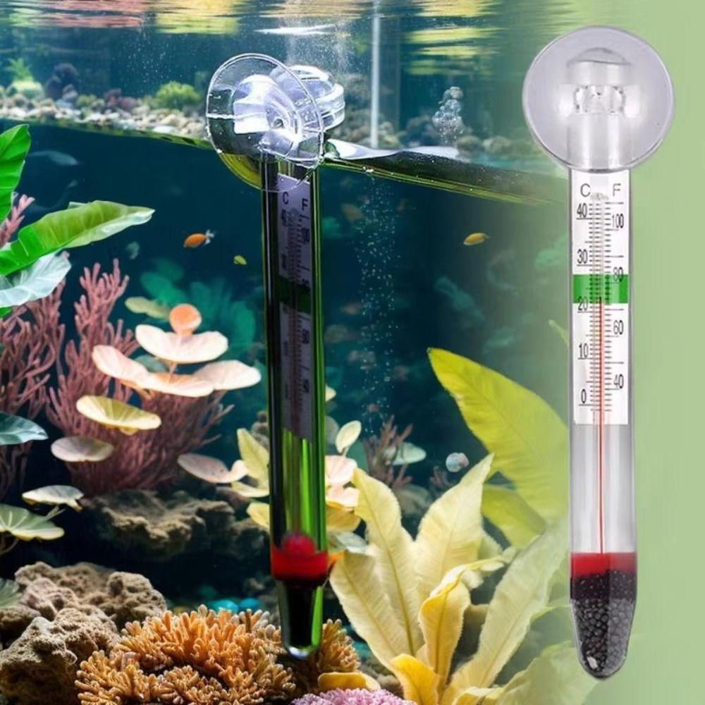 Submersible Glass Aquarium Thermometer Floating with Suction Cup Fish Tank Thermometer Waterproof Water Thermometer