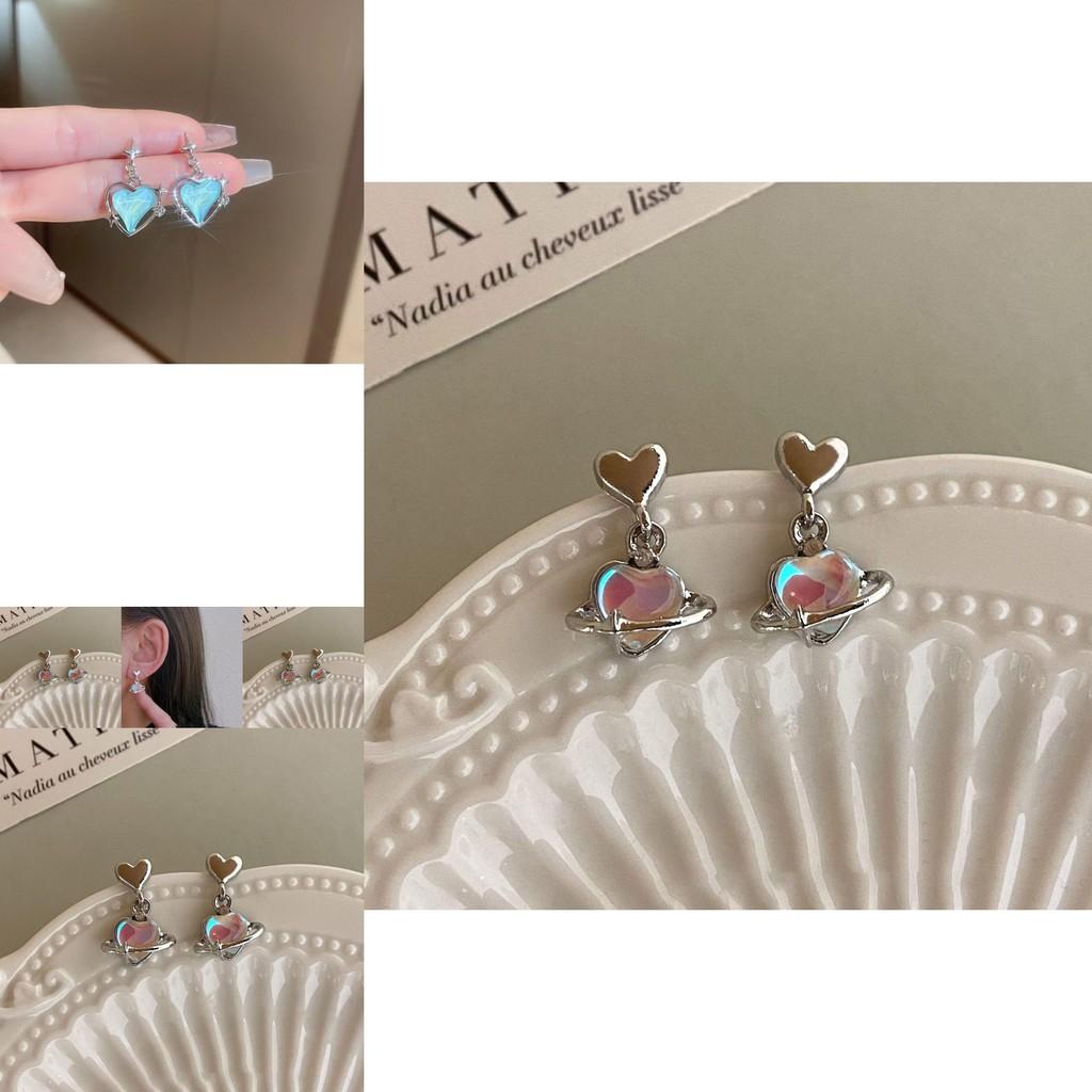 Creative Heart Star Earrings For Women 2023 Fashionable Alloy Plated Jewelry