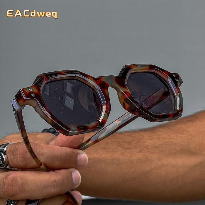 New Men Retro Square Frame Sunglasses Classic Brand Irregular Retro Sunglasses Anti-Uv Men And Women'S Driving Glasses