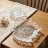 European Style Glass Dessert Dish Leaves Shape Desktop Storage Tray  Picnic Use