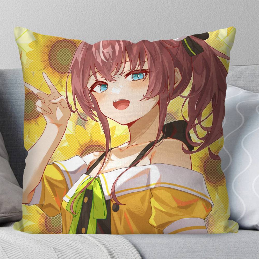 Natsuiro Matsuri Anime Hhololive Pillow Case Fashion Square Pillowcase Bedroom Sofa Room Ins Decoration Leisure