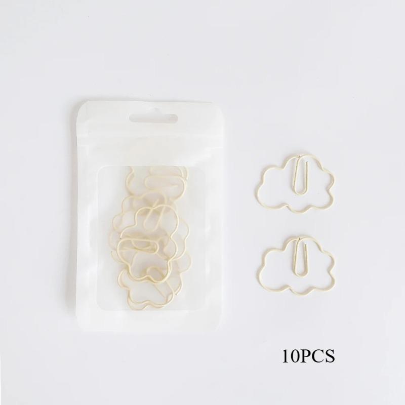 

10pcs /bag Cloud Paper Clip Bookmark PACIFI CLIP Office Desk Accessories School STATIONERI Patchwork Clip School supplies білий