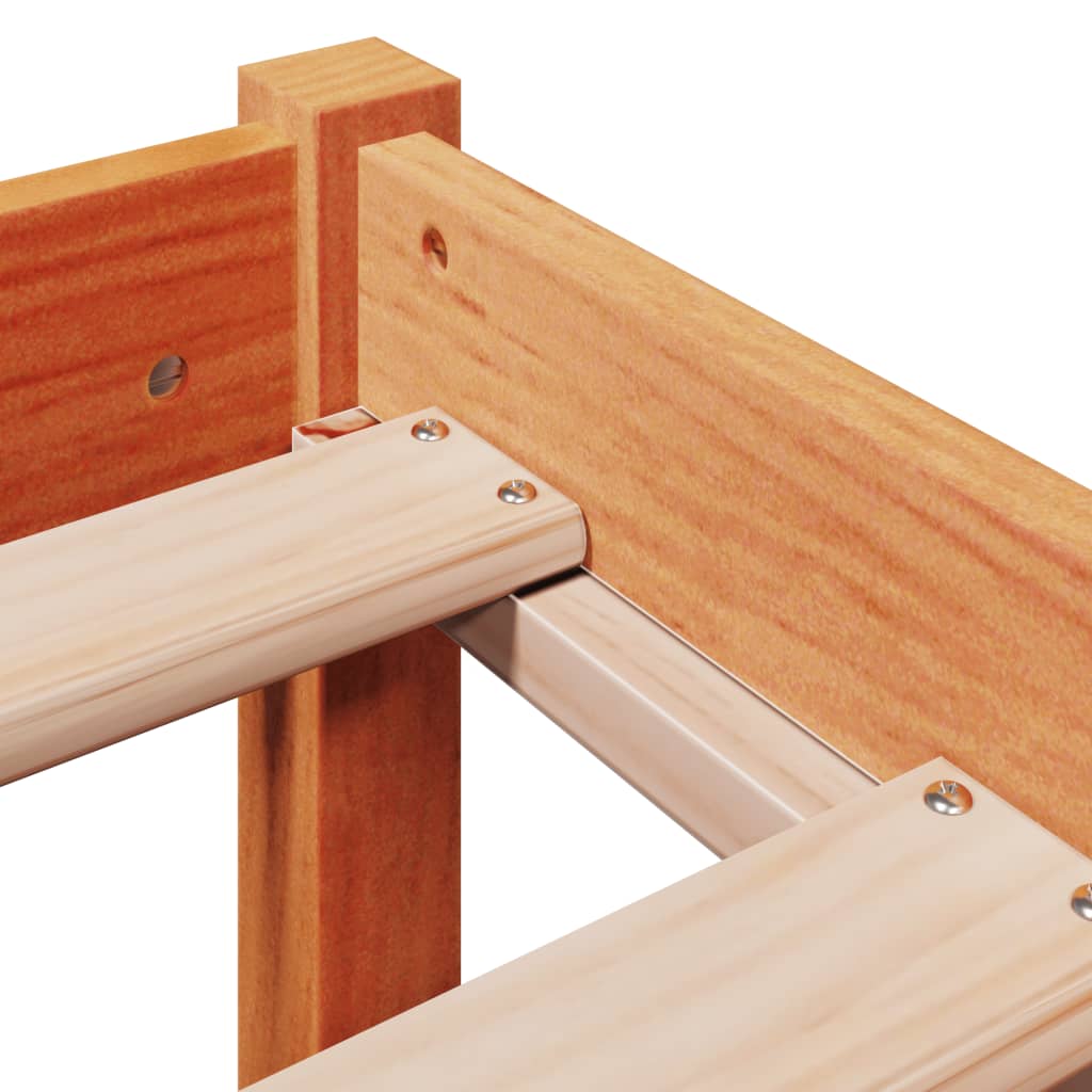 Bed Frame with Headboard without Mattress Wax Brown 135 x 190 cm