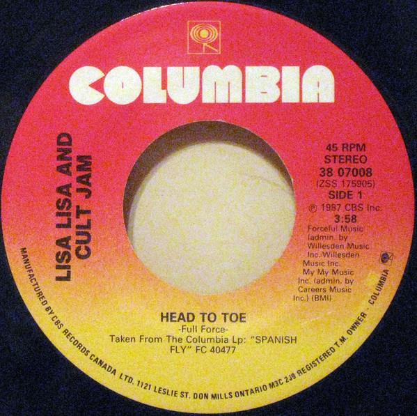 

7inch Record LISA LISA & CULT JAM - Head To Toe 3807008 Columbia 1987 Canada Dance & Electronica Used