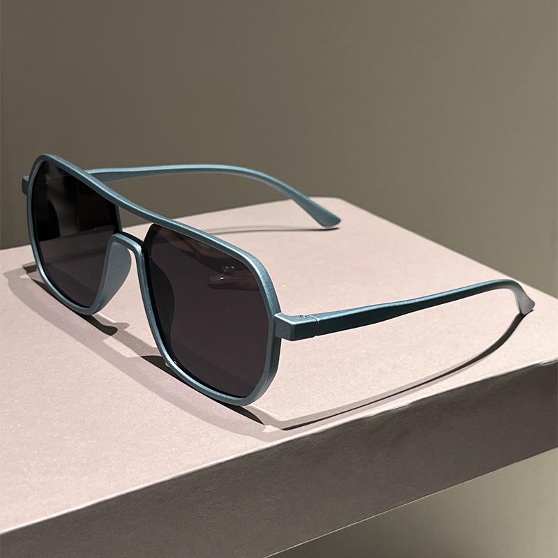 Popular Square Sunglasses Men New Fashion Vintage Double Bridge Shades Women Trendy Brand Design Mirror Sun Glasses