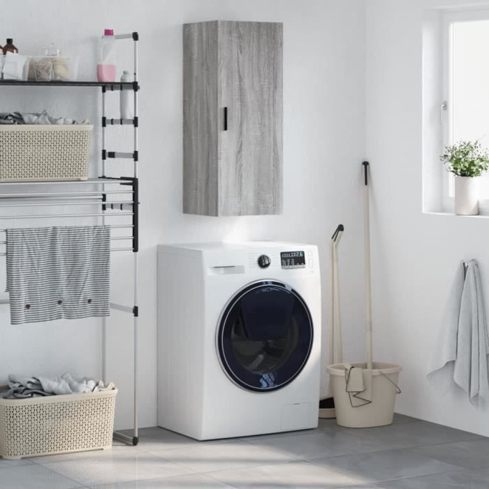 VidaXL Wall Cabinet Sonoma Grey 34.5x34x90 Cm 828874