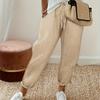 Women Cotton Linen Casual Pants with Decorative Drawstrings for Outings Vacations Commuting Home Wear