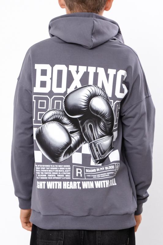 Hoodie (boys) – Soft Knit, Hood & Kangaroo Pocket, Printed Accent Any season 6395-057-33-1 HC