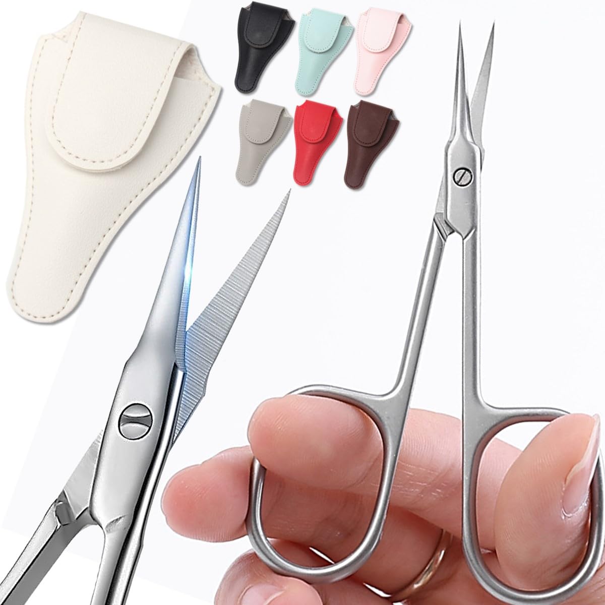 

ReTORUE Curved Cuticle and Hangnail Precision Hangnail and Cuticle Trimmer [High-Precision, Ultra-Fine Blade] Clippers, Scissors, (White Case)