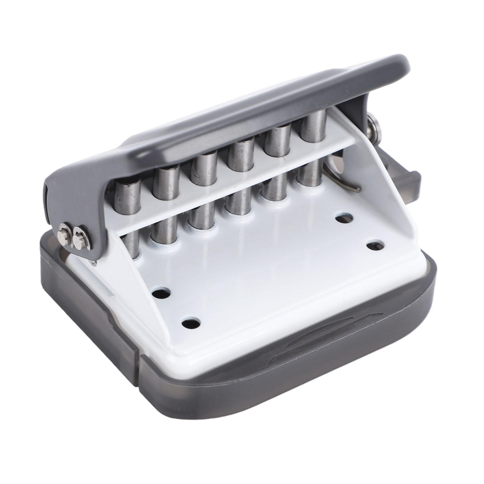 

6 Hole Punch 5.5mm Hole Diameter 6mm Feed Depth Loose Leaf Paper Puncher for B5 Notebook Journal Gray