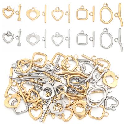 1 Set Stainless Steel OT Clasps Metal Toggle Clasps Wavy Buckle Connectors For Jewelry Making DIY Bracelets Necklace Accessories