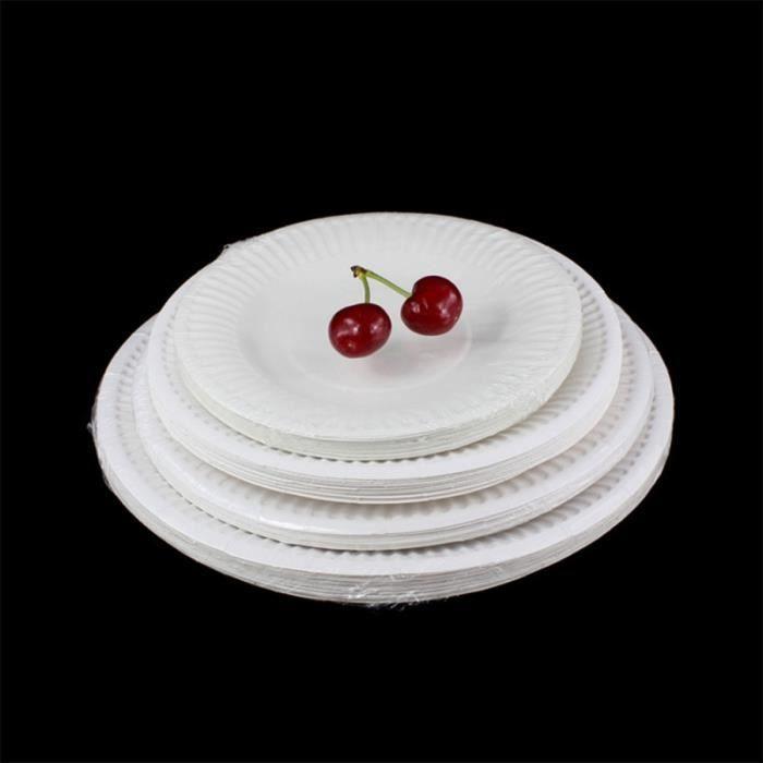 Assiettes en papier jetables - faux glacons - 100 pcs - 6 pouces - qualité supérieure - blanc