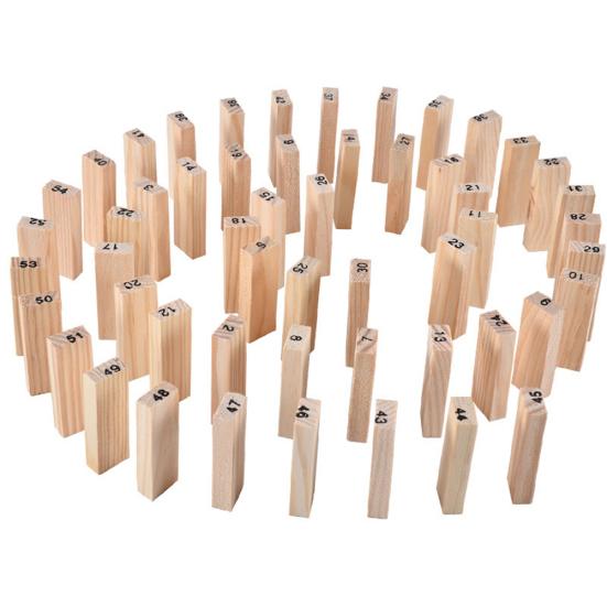 54Pcs Wooden Tower Toy Set Stacker Board Building Blocks Educational Kids Gifts
