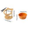 Wooden Stand Cat Ceramic Bowl Non-Slip Ergonomic Anti Vomiting Bowl Neck Protection Flower Shaped Cat Water Bowl Pet Supplies