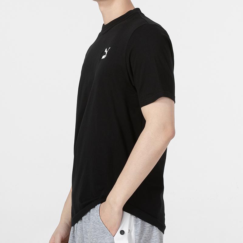 PUMA Tennis Club Graphic Tee With Back Logo And American Retro Print Men Tops Black 536958-01