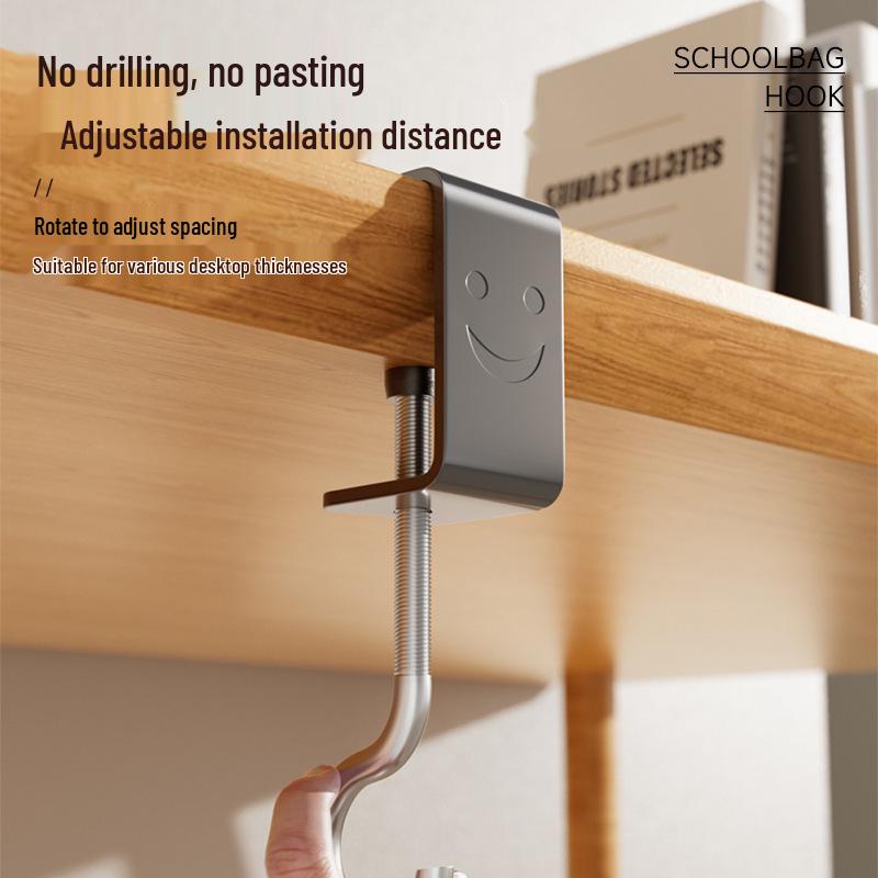 Durable Adjustable Non-Adhesive Hook for Schoolbags and More
