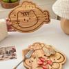 Cartoon Cutting Board Kawaii Wooden Food Board Cinnamon Roll Girl Children Bread Breakfast Plate Fruit Dessert Plate