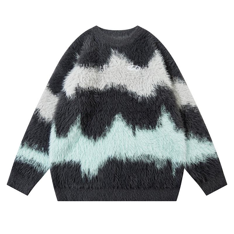 

Korean Trendy Men s Loose Color Block Sweater - Lazy Style, Casual, Versatile, Autumn/Winter Fashion 2X Large сірий колір