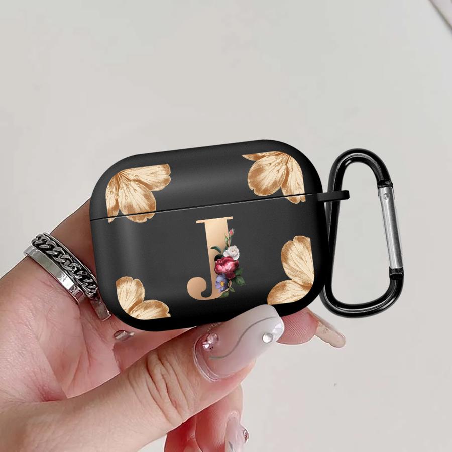 

Case For Airpods 2 3 Pro 4 Pro3 Pro2 1 Earphone Cases Cover Flower Name Letter I J Airpods Pro