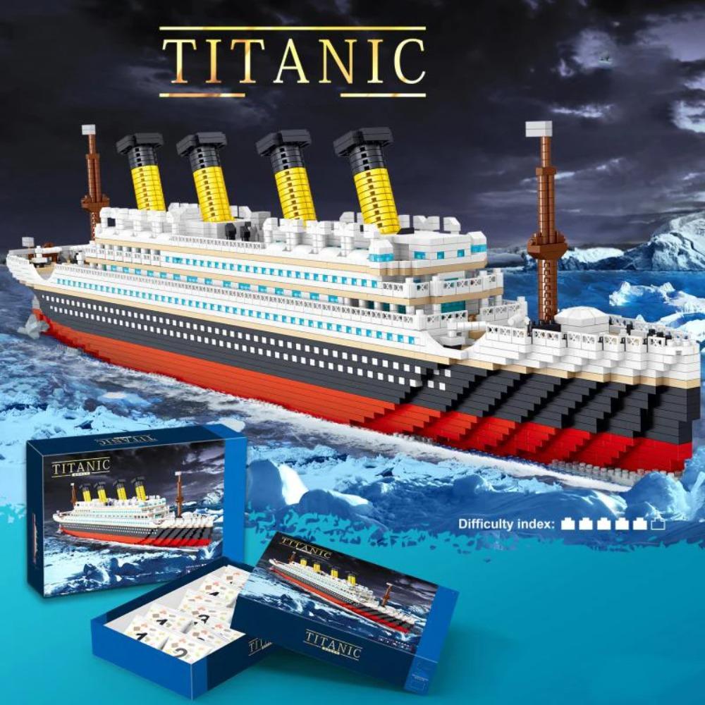 4404 Stück Titanic Bausteine Kreuzfahrtschiff Mini Montagebausteine Modell DIY Spielzeug-Sets Desktop-Dekoration Feiertagsgeschenke Für Erwachsene