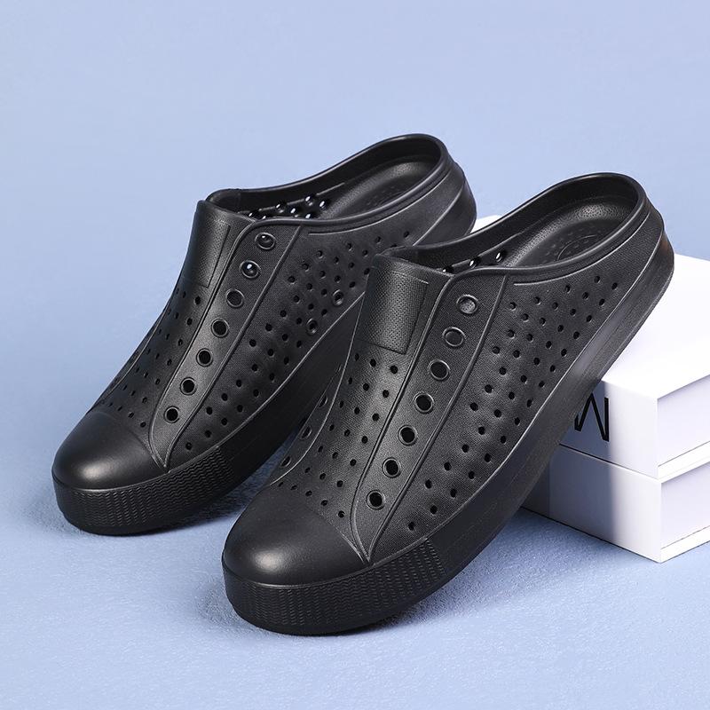 Summer Bamboo tune hole shoes for men and women casual breathable soft sole non-slip hollow wading cool slippers, outdoor