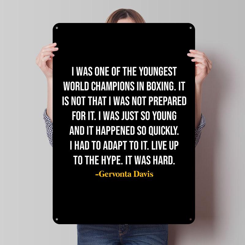 Gervonta Davis Boxer Metal Posters Custom Vintage Metal Signs Wall Art Tin Plaque for Man Cave Modern Home Decoration Ornaments