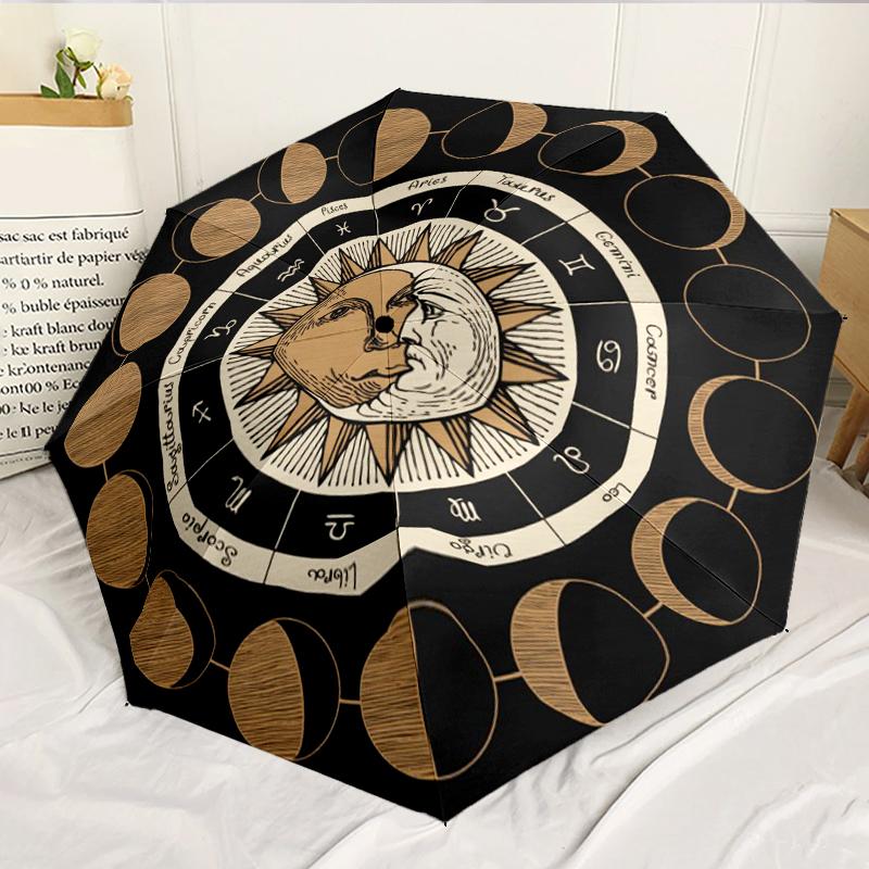 Sun And Moon Harmony 8-Frame for Travel, Camping, Casual Lightweight Portable Umbrella, Essential for Every Family Holidays Birthday Gift