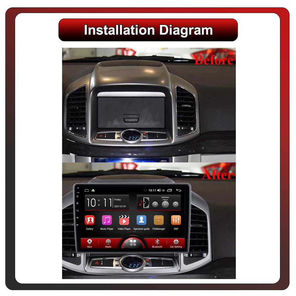 2Din Android Car-Play Car Radio,Chevrolet Captiva 2011-2016,Multimedia Player Head Unit Stereo GPS Navigation BT WIFI,1+16GB