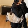 Lässige Handtasche mit großem Fassungsvermögen, Damentasche, neue karierte Patchwork-Tragetasche, modische Schultertasche, modische Umhängetasche