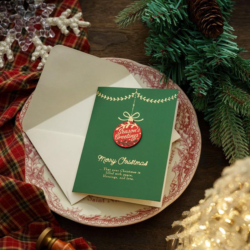 1PC Handwritten Cards Exquisitely Patterned Vintage Holiday Greetings Christmas Connotation Gift Cards Smooth Writing