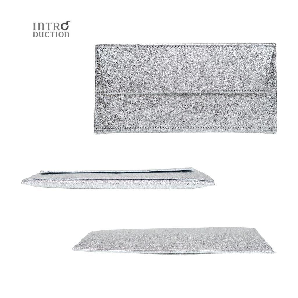 Pocket Wallet Goat Made in [INTRODUCTION] Women's Ultra-Thin L, Silver, Leather, Japan, 1901-442P-SILVER