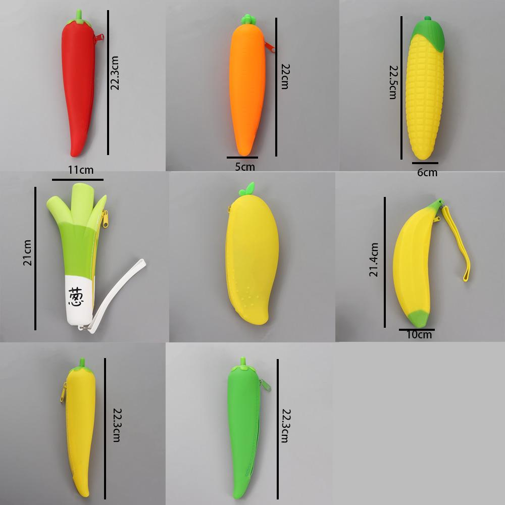 silicone capacity large stationery pag pencil case pencil bag vegetables
