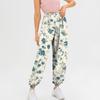 Ladies Summer Print Elastic Waist Loose Casual Wide Leg Pants Trousers