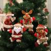 Joyful Fabric Christmas Ornaments Featuring Dancing Santa Snowman Reindeer And Bear Gifts