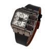 Oulm 3364 Brand Original Rectangular Unique Design Men's Watch Wide Dial Leather Strap Quartz Watch + In Stock White