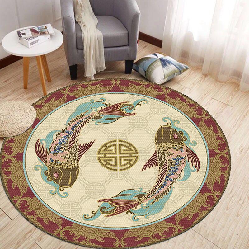Home Decoration Simple Style Living Room Bedroom Mat Anti-slip Mat Yoga Mat Round Carpet Door Mat Porch Mat Tapete Redondo