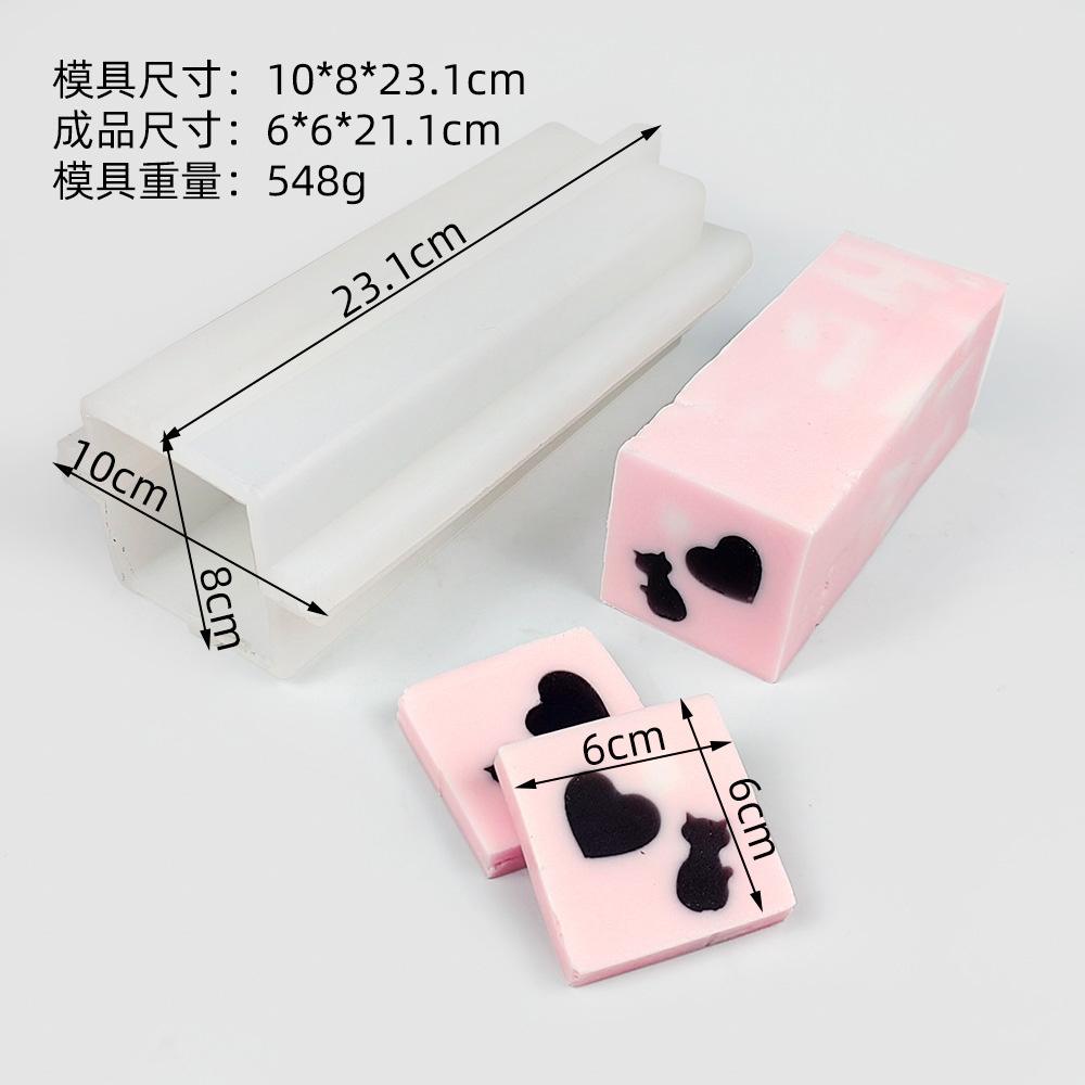 Lebensmittelechte Silikon-Langrohrform für DIY Handgemachte Seife Kuchen Herzförmig runder Kern Backen Kochen Küchenwerkzeuge BBQ-Werkzeuge