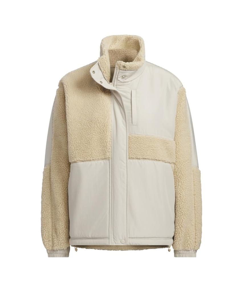 Adidas KTX54 Fleece Warding Jacket in Magic Beige Women's Loose-Fit Full-Zip (JG8222)