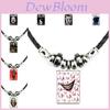 Classic Joker Movie Pendant Necklace For Men Handmade Geometric Leather Rope Chain
