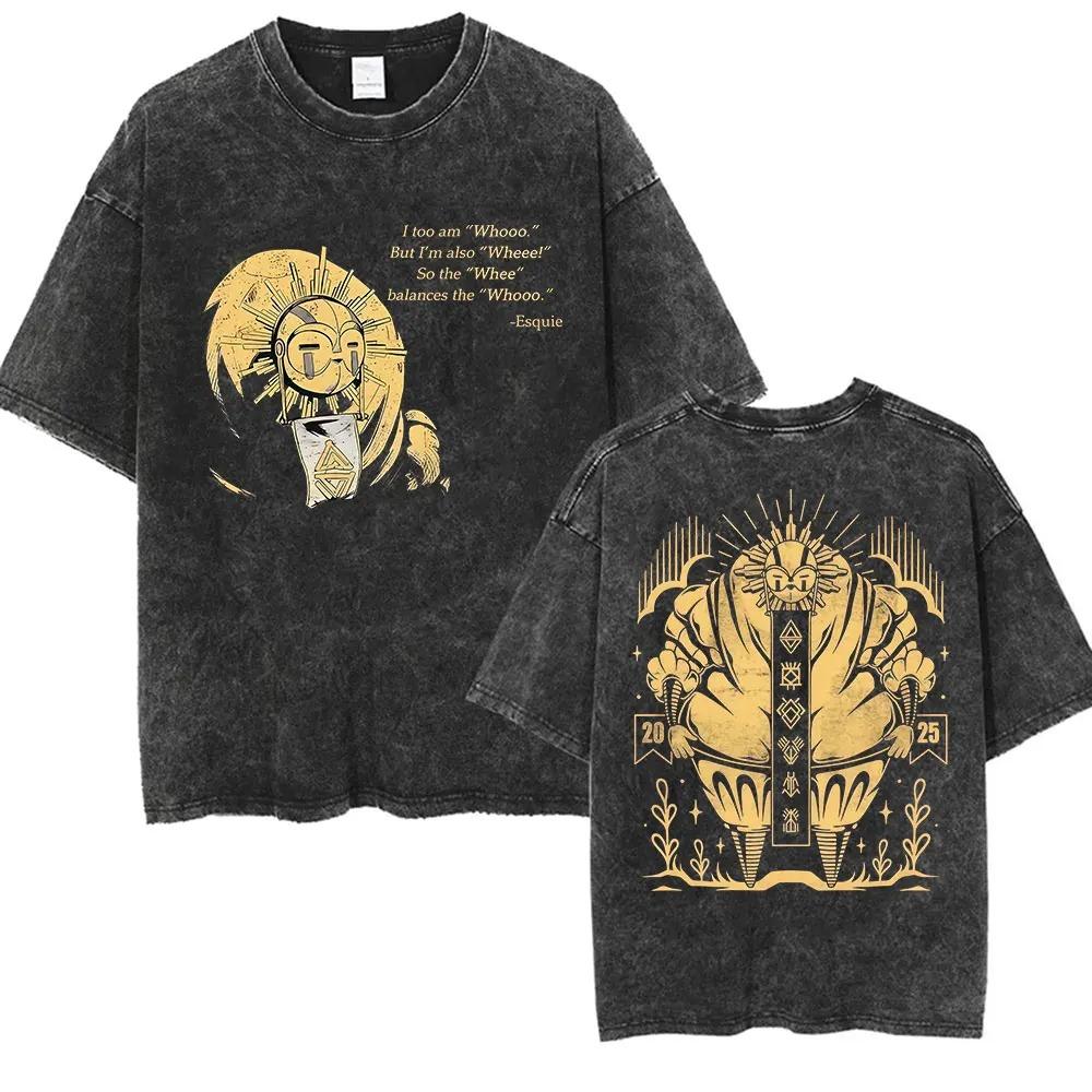 Camisetas Vintage Lavadas Clair Obscur Expédition 33 Homem Mulher Casuais Algodão de Alta Qualidade Tamanho Grande Fãs Streetwear