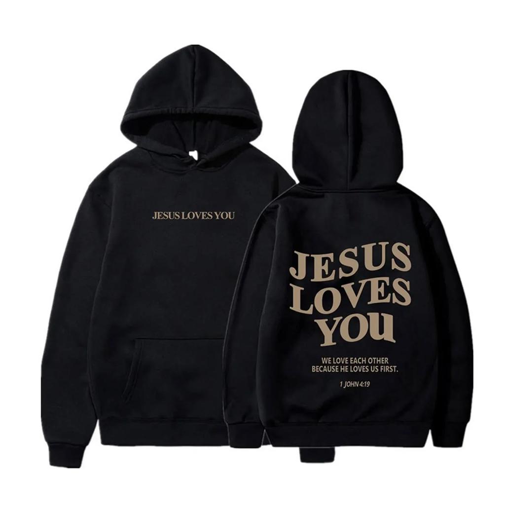 Jesus Print Pullover Hoodies Damen Hoodie Herbst Herren Streetwear Sweatshirt Unisex Kapuzenoberteile Kapuzenkleidung